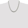 Black Bow Jewelry Men's 8mm Sterling Silver D/C 8 Sided Solid Rope Chain Necklace - 2 of 4