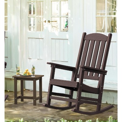 Arceso Outdoor Rocking Chairs Set, 1 Chairs & 1 Table HDPS Poly Rocking Chair, All Weather Resistant, Heavy Duty Rocker Chair For Patio, Lawn, Garden