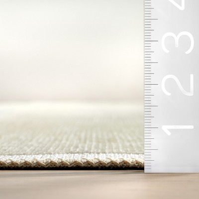Green and White Geometric Reversible 4' x 6' Area Rug