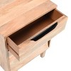 INFURNIC Nightstands Modern Natural Wood Nightstand with Storage Drawer and Cabinet for Bedroom Living Room, Beige, 18"*12"*24" - 4 of 4