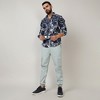 Campus Sutra Men Men's Navy Blue & Midnight Black Abstract Geometric Shirt - 3 of 3