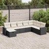 vidaXL Garden Sofa Set Black, Cream White PE rattan Large Modular - 2 of 4