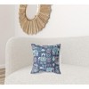 18" X 18" Blue And Gray Paisley Blown Seam Suede Throw Pillow - 2 of 4
