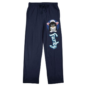 Furby Men's Navy Blue Graphic Sleep Pants - 1 of 4