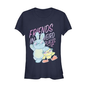 Juniors Womens Toy Story Ducky & Bunny Weird Places T-Shirt - 1 of 3