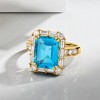 Ross-Simons 4.50 Carat Swiss Blue Topaz Ring With 1.00 ct. t.w. Lab-Grown Diamonds in 14kt Yellow Gold - 4 of 4