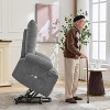 Power Lift Recliner Chair for Elderly with Massage and Heat, Swivel Rocker Recliner with Soft Padded Upholstery, Side Pocket & Cup Holders - 3 of 4