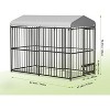 Large Dog Kennel Dog Run Enclosure With Roof, Heavy Duty Outdoor Pet Pens Dog Playpen With Stainless Steel Bowls, Waterproof Dog Cage - 2 of 4