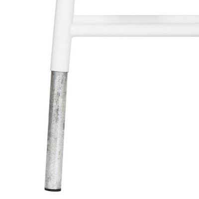 Kenzie 30" White and Silver Iron Bar Stool