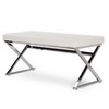 Baxton Studio Herald Modern and Contemporary Stainless Steel and Faux Leather Upholstered Rectangle Bench - White: Chic Entryway Ottoman, Seats 1 - 4 of 4