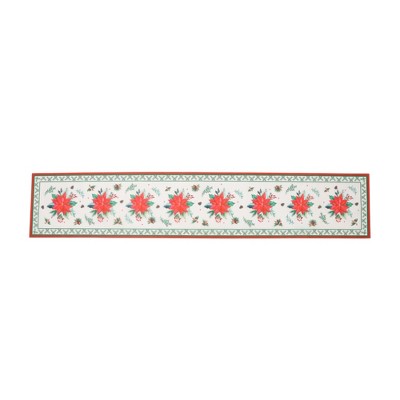 Unique Bargains Christmas Table Runner Polyester Red White Green 71x14 Inch 1 Pc