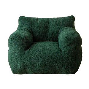 MAXYOYO Faux-Shearling Bean Bag Chair, Boucle Tufted Bean Bag Couch, Living Room Lazy Bean Bag Chair for Adults Kids, Green - 1 of 4