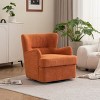 360° Velvet Swivel Chair,Velvet Accent Chair with Ottoman,Oversized Accent Barrel Armchair with Pillow,Sofa Chair with Lounge Seat-Cuddlewood - 3 of 4