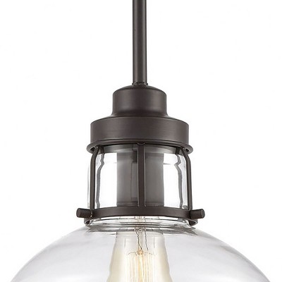 Transitional Mini Pendant in Oil Rubbed Bronze with Clear Glass