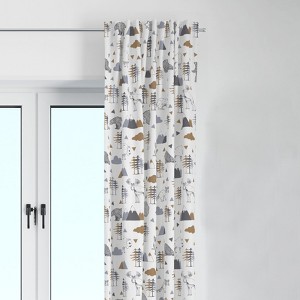 Bacati - Woodlands Animals Beige/Grey Curtain Panel - 1 of 4