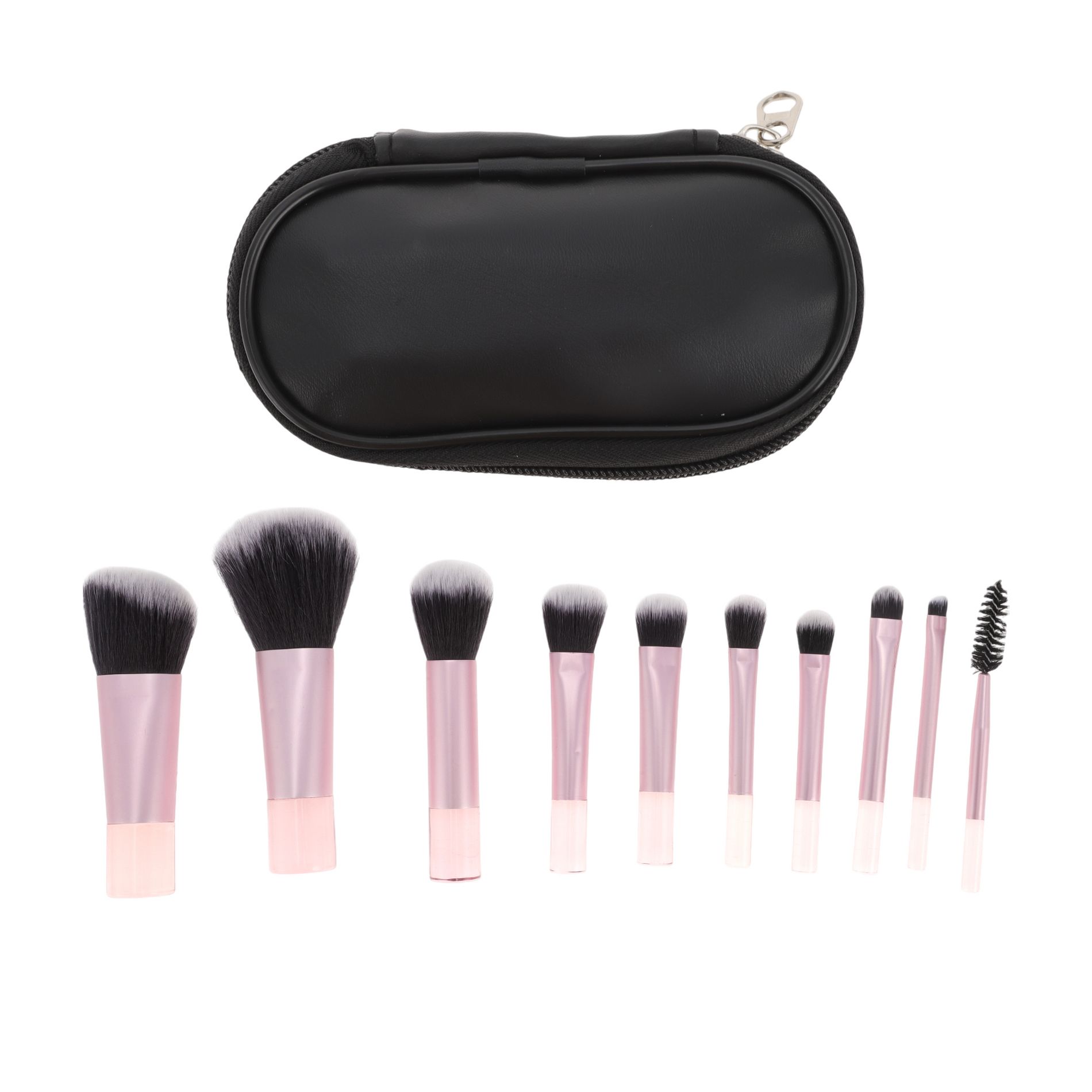 Unique Bargains Lightweight Makeup Brush Kit Light Pink Black 1 Set