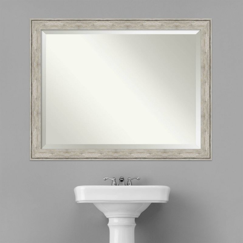 Crackled Framed Bathroom Vanity Wall Mirror Metallic - Amanti Art, 5 of 11