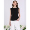 INSPIRE CHIC Women's Casual Round Neck Sleeveless Ruched Shoulder Tank Top - 2 of 4