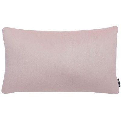 Blush Pink Geometric Embroidered Velvet Throw Pillow