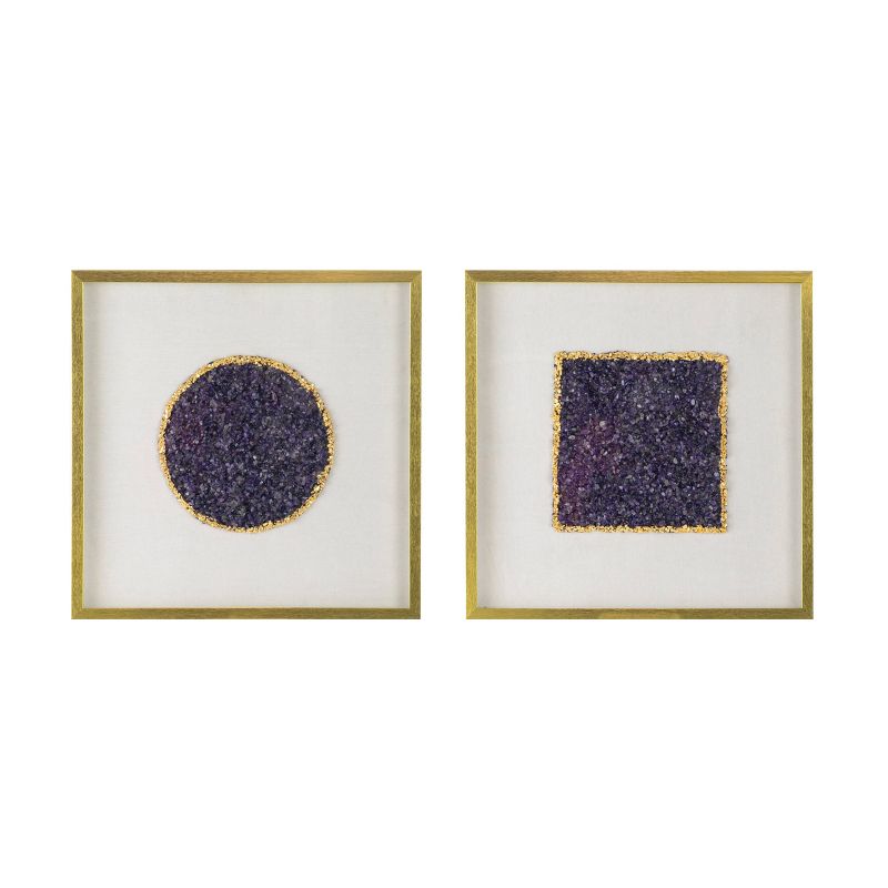 Set of 2 Lillian Crystal Shadow Boxes Purple/Gold - A&#38;B Home, 1 of 8