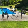3-Piece Cast Aluminum Patio Bistro Set with Umbrella Hole, Rust-Resistant Outdoor Table & Chairs for Garden, Backyard, Patio, Balcony, Black - 4 of 4