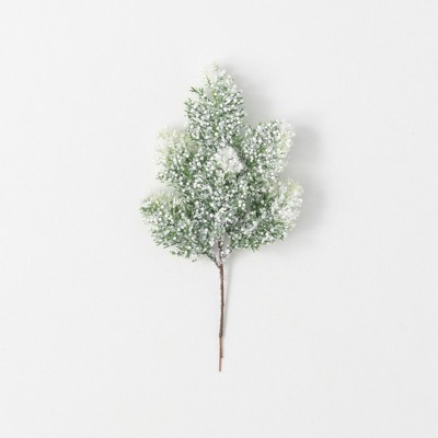 Sullivans Flocked Pine Artificial Stem 11.5"H Green