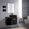 28 in. W x 19 in. D x 16 in. H Bathroom Vanity in Black with Sink and Black Solid Surface Top and Mirror - 3 of 4