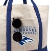 University Of Nebraska Primary Logo Canvas Tote Bag With External Pocket, Reusable Shoulder Bag for Shopping, School, Beach - 2 of 4