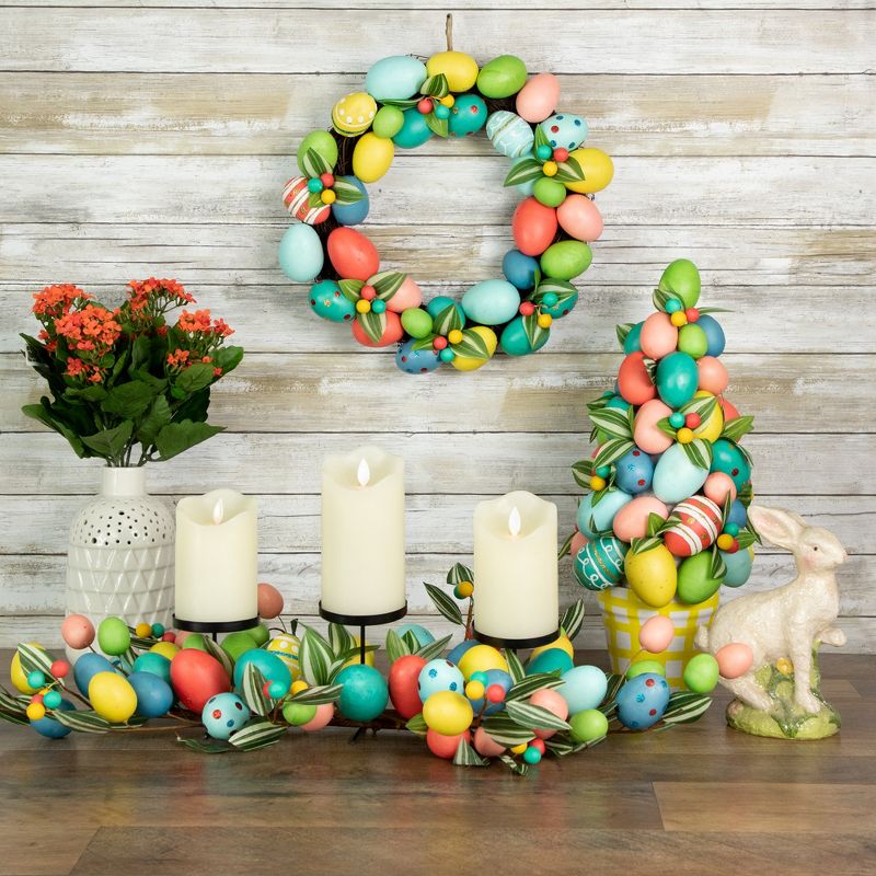 Northlight Decorated Easter Egg Twig Wreath - 14", 2 of 6