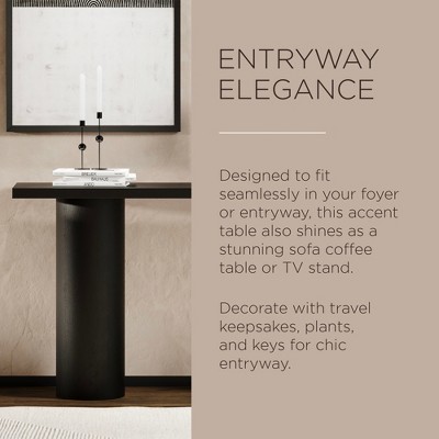 Lana Black Solid Wood Console Table with Cylindrical Legs