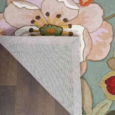 Aqua Bloom Extravaganza Round Tufted Synthetic Rug XXL