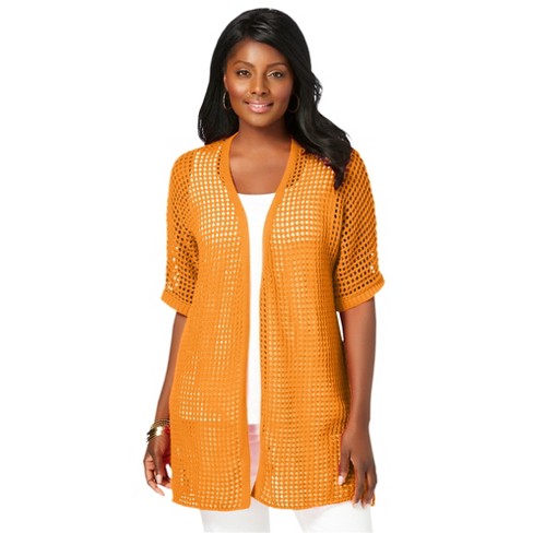 Plus size outlet orange cardigan