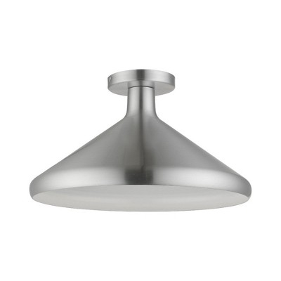 Livex Lighting Geneva 1 - Light Semi-Flush Mount in  Brushed Aluminum
