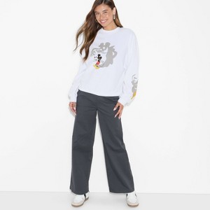 Women's Mickey & Friends Shadows Graphic Sweatshirt - White - 1 of 3