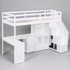 Twin Size Loft Bed with L-Shaped Desk, Drawers, Cabinet and Storage Stairs, Space-Saving Wood Frame for Kids - 2 of 4