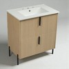 30" Bathroom Vanity with Fluted Design, Ceramic Sink Basin, Soft Close Full-Extension Drawers,Freestanding Cabinet - 3 of 4