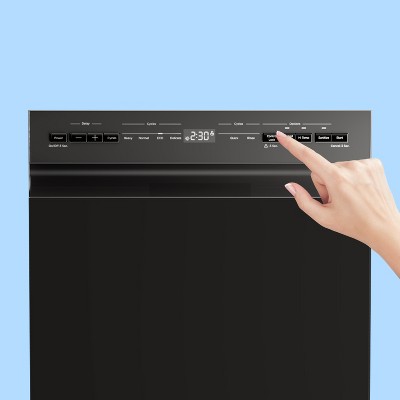 Midea 18-Inch Black Stainless Steel Built-In Dishwasher with Energy Star