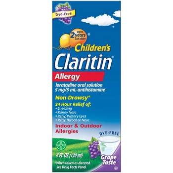 Children's Claritin Loratadine Allergy Relief 24 Hour Non-Drowsy Grape Liquid - 4 fl oz