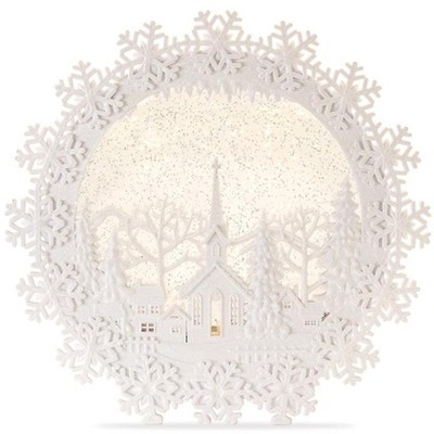 LED Church Scene Snow Globe 12.25"H