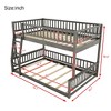 NicBex Full XL Over Queen Bunk Bed with Safety Guardrails,Loft Bed with Ladder and Detachable Design for Bedroom,Walnut/Gray - 3 of 4