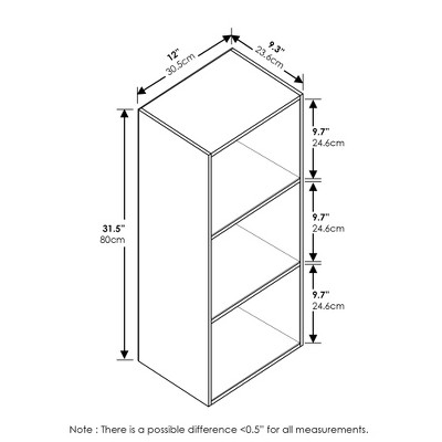 Sleek White Wood 3-Tier Open Cube Bookshelf