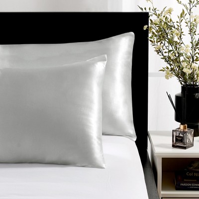 Deconovo Satin Silk Pillowcases (Set of 2), Envelope Closure