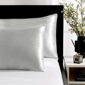 Deconovo Satin Silk Pillowcases (Set of 2), Envelope Closure - 1 of 4