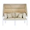 Janey 3-piece Patio Daybed with Retractable Canopy, Outdoor Sectional Daybed with Cushions, Outdoor Furniture, Tanning Near Me - Maison Boucle - 3 of 4