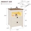 Fredees Country-Style Nightstand with Charging Station, LED Light & Motion Sensor, Intelligent End Table with Storage Drawer for Bedroom - 2 of 4