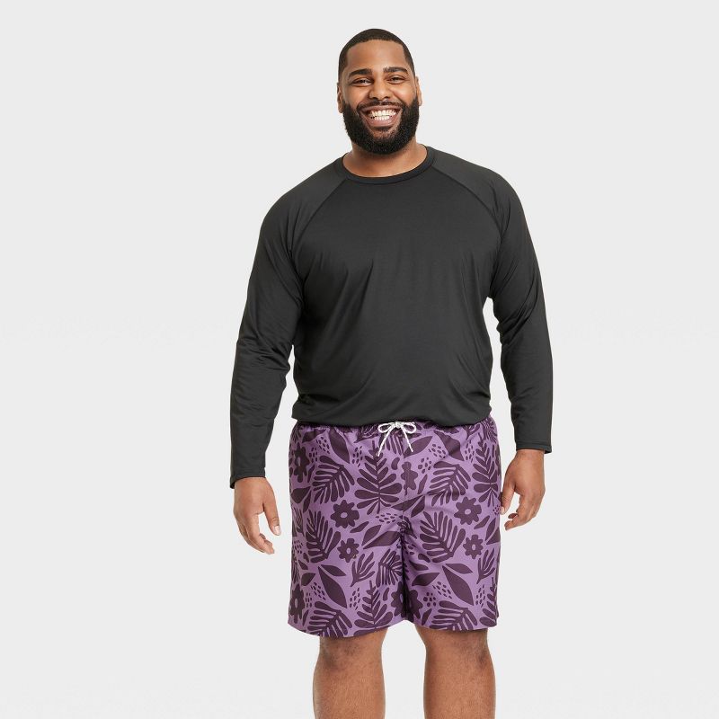 Men's 7" Floral Print Swim Shorts - Goodfellow & Co™ Lavender, 4 of 5