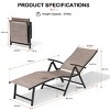 Crestlive Products Outdoor Aluminum Folding Recliner Adjustable Chaise Lounge (Set of 2) - 3 of 4