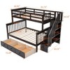 Grungis Twin Over Full Loft Bed with Drawers and Storage Shelves,Modern Bunk Bed with Ladder and Guardrails,Loft and Bunk Bed for Bedroom - 3 of 4
