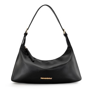 Generic Shoulder Hobo Bags Trendy Purses Leather Crescent Bags Black - 1 of 4