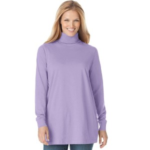Woman Within Perfect Long-Sleeve Turtleneck Tee - 1 of 4